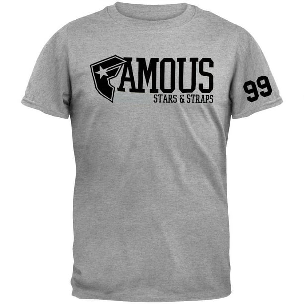 NEW FAMOUS STARS AND STRAPS short sleeve  t shirt boys youth  sz XL gray 